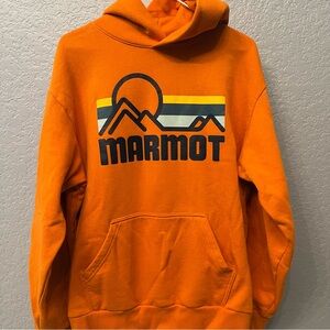 Marmot Men's Coastal Hoodie Sweatshirt Large Orange Mountains Ski
